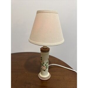 Vintage Dezine small Desk table Lamp resin floral 14" Tall